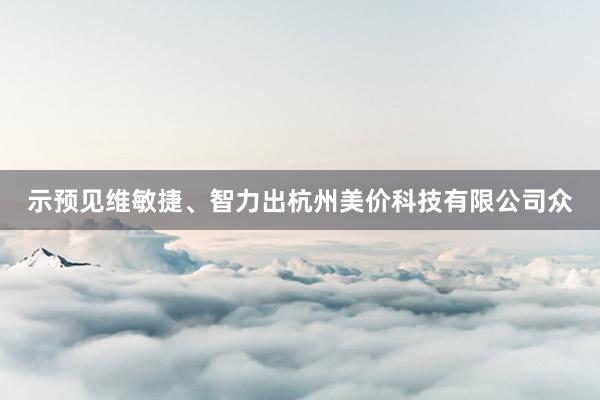 示预见维敏捷、智力出杭州美价科技有限公司众